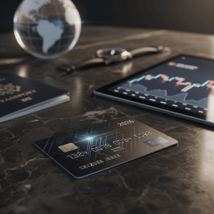 A sleek, luxurious premium credit card designed for high-income earners in 2026, featuring exclusive benefits and financial advantages.