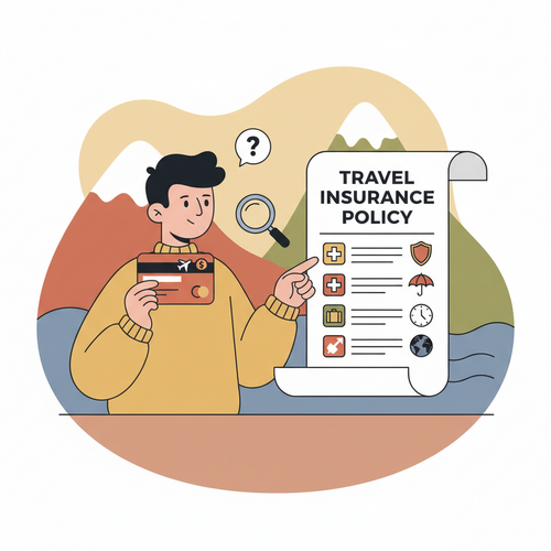 A person comparing credit card travel insurance coverage with a comprehensive travel insurance policy.