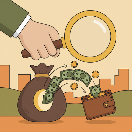 Illustration of negative interest rates explained, showing money flowing in reverse from a bank to a borrower, representing economic stimulus.