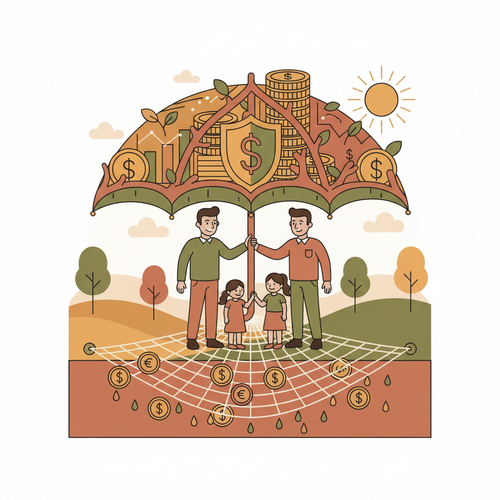 Family protected by a financial safety net, illustrating the importance of stay-at-home parents life insurance.