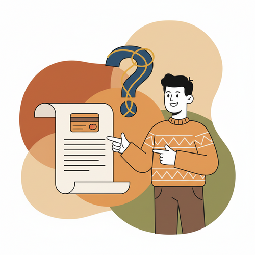 Illustration of a person disputing a charge on a credit card statement, highlighting the process of how to dispute a charge.