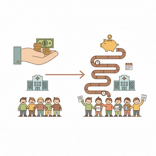 Illustration depicting the difference between health insurance copays and co-insurance for managing medical expenses.