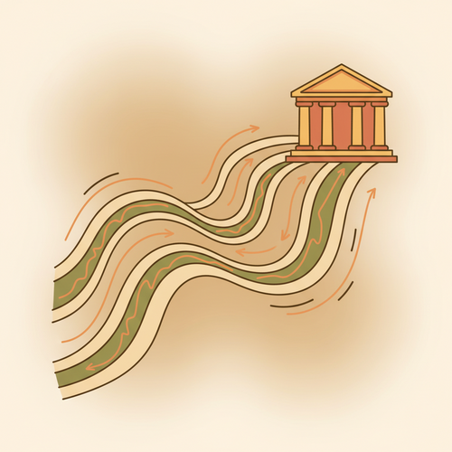 Illustration depicting central bank monetary policy affecting fixed income volatility arbitrage opportunities.