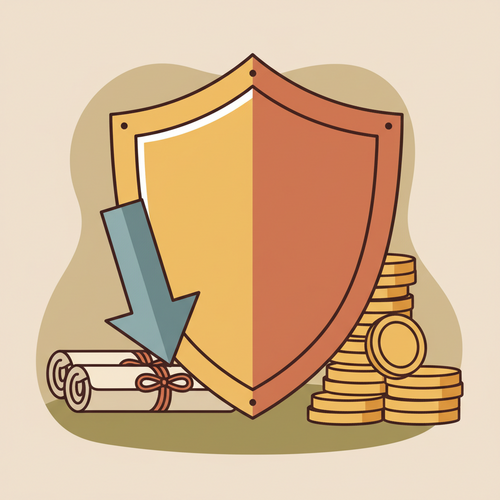 Conceptual flat design illustration of deflationary hedging strategies protecting sovereign wealth assets.
