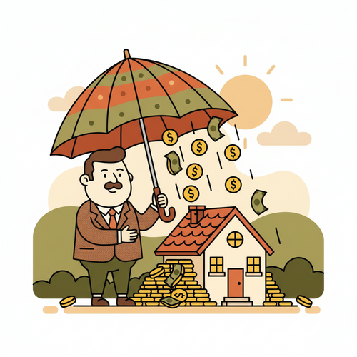 Illustration of landlord insurance protecting rental property and income
