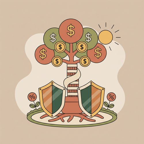 Illustration depicting tax-advantaged asset accumulation through strategic financial planning.