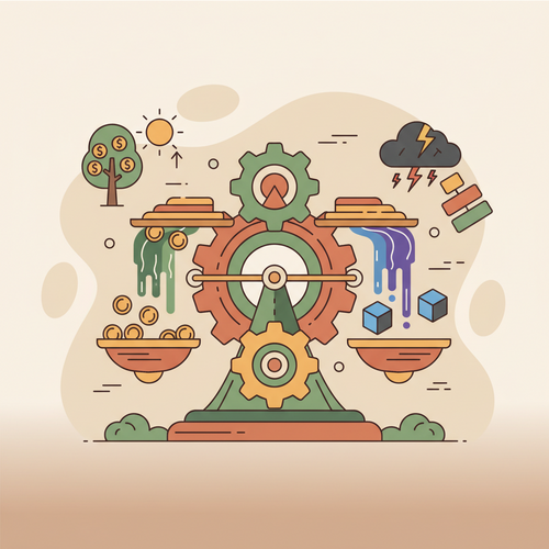 Illustration depicting sophisticated Premium Tier Liquidity Management, balancing revolving liabilities and transactional cash flows for optimal financial health.