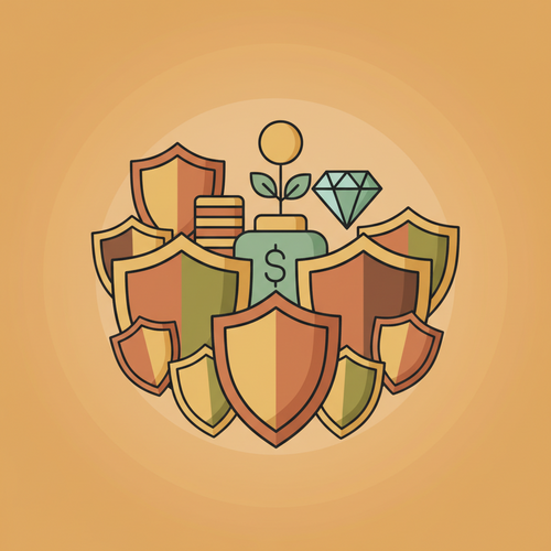 Illustration of strategic asset shielding protecting financial assets from liabilities, symbolizing robust wealth preservation and risk mitigation.