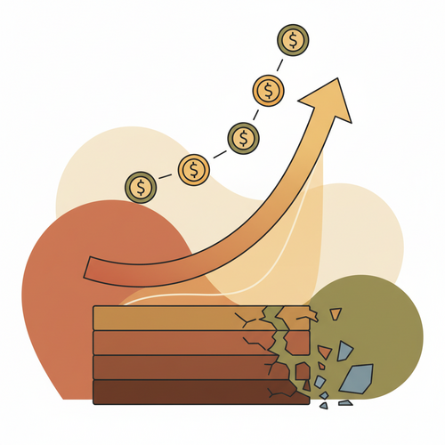 Flat design illustration showing a stylized yield curve impacting different debt instruments, representing yield curve debt structuring and financial strategy.