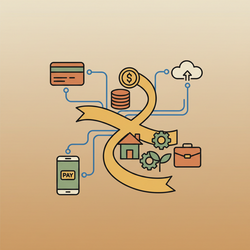 Illustration of algorithmic interchange arbitrage optimizing payment flows and premium revolving credit structuring for flexible asset-backed finance.