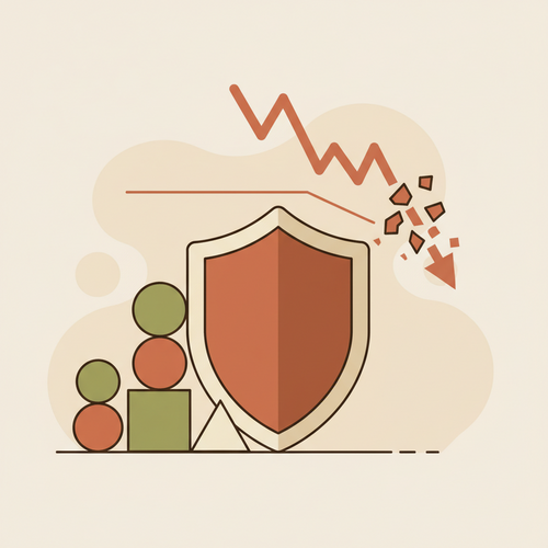 Illustration showing a protective financial shield safeguarding investments, symbolizing deflationary asset allocation strategy for high net worth capital retention.