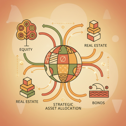 Conceptual image of international fiscal optimization strategy with global tax systems and strategic capital deployment for expatriates.