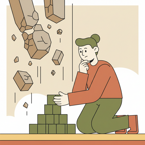 Illustration of strategic deflationary capital retention, showing an investor rebalancing a microeconomic portfolio with stable assets against a backdrop of economic decline.