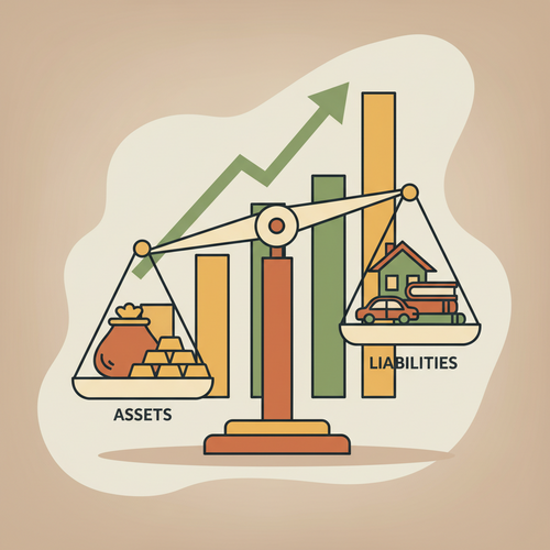 Conceptual illustration of strategic unsecured liability management, showing financial instruments balancing risk and reward for optimal capital deployment.