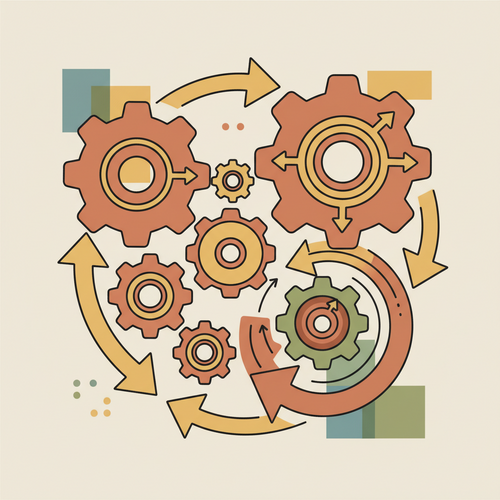 Advanced Capital Allocation Models showing gears and arrows representing optimized financial resource movement and maximized asset velocity in a corporate setting.
