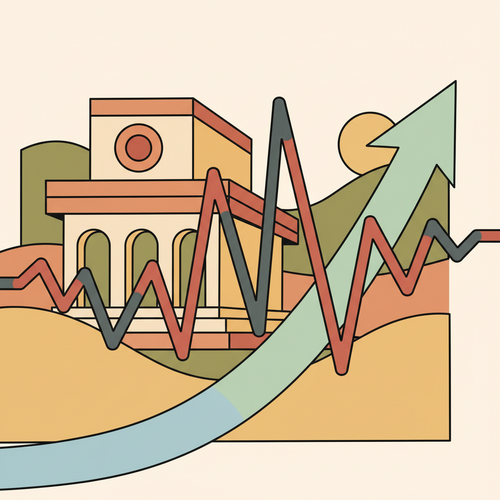Illustration depicting central bank monetary normalization impacting fixed-income volatility with market instability.