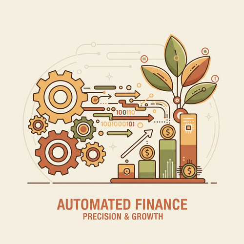 Flat design illustration of an algorithmic system optimizing a financial portfolio, representing microeconomic portfolio rebalancing and capital retention mechanisms.