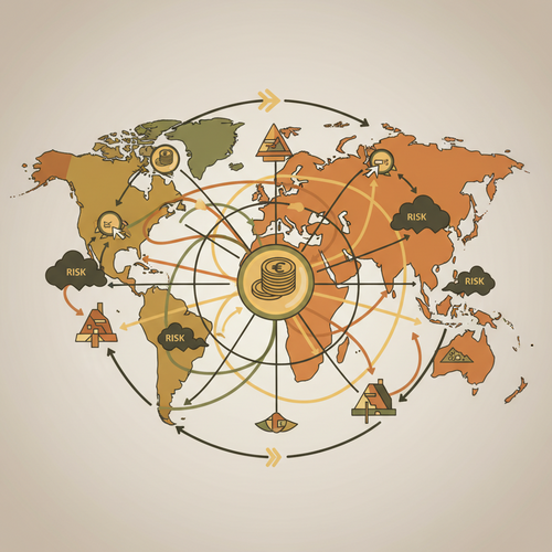 Illustration of global reinsurance distribution networks facilitating risk transfer for institutional asset portfolios.