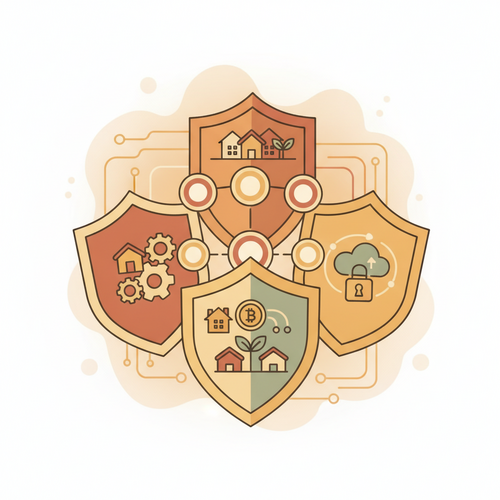 Conceptual illustration of asset shielding frameworks and systemic risk mitigation strategies, showing protective layers around wealth and financial systems.