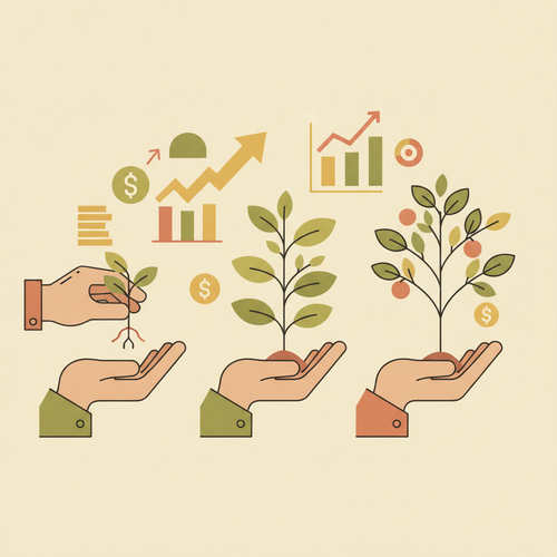 Flat design illustration of intergenerational capital transfer strategies and wealth succession.